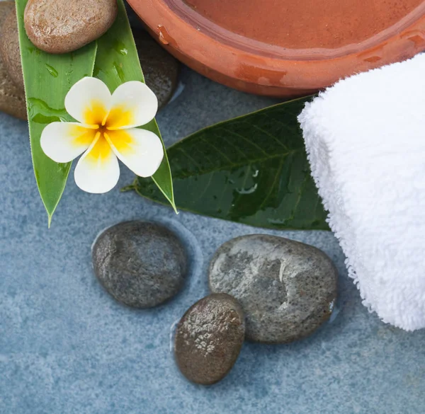 Spa Objecten Met Bloem Voor Relax Massagebehandeling — Stockfoto