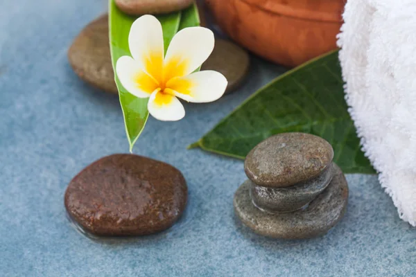 Spa Set Met Objecten Stenen Voor Massagebehandeling — Stockfoto