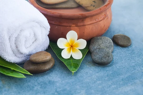 Tropisch Schöne Blume Und Steine Für Wellness Salon Und Massage — Stockfoto