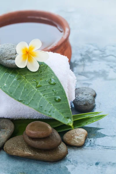 Spa Objects Ready Massage Treatment Marble Background — Stock Photo, Image