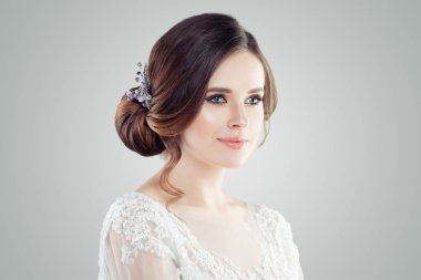Çekici genç kadın portre. Sevimli kız, kadın yüzü portre