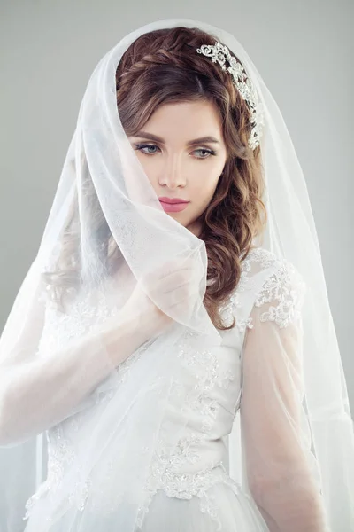 Ritratto Nozze Giovane Donna Sposa — Foto Stock