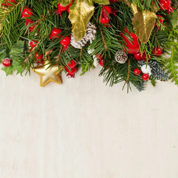 Fondo Navidad Con Ramita Árbol Navidad Verde Decoración Año Nuevo — Foto de Stock