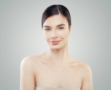 Sağlıklı cilt portre ile kadın. Sağlık, Cilt Bakımı ve estetik tıp kavramı