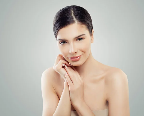 Spa Retrato Beleza Jovem Mulher Feliz Spa Cosmetologia Facelift Conceito — Fotografia de Stock