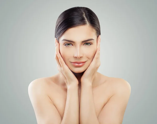 Porträt Einer Jungen Perfekten Frau Wellness Kosmetik Facelifting Und Hautpflege — Stockfoto