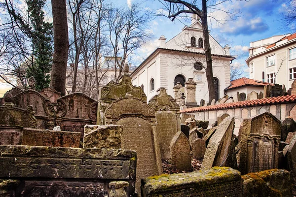 Γιόζεφοβ Πράγα Παλιό Εβραϊκό Κοιμητήριο Στην Pragu — Φωτογραφία Αρχείου