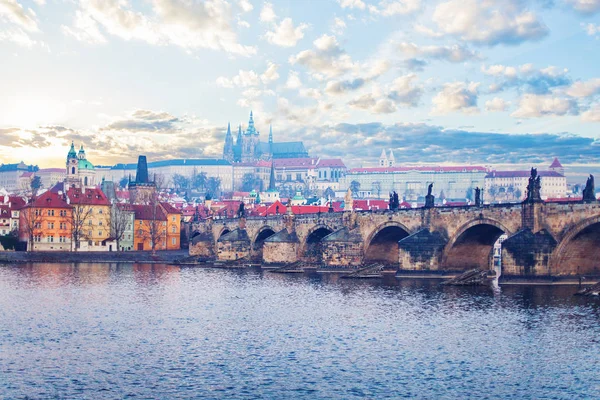 Prague River Vltava Charles Bridge Castle Prague Czech Republic — Stock Photo, Image