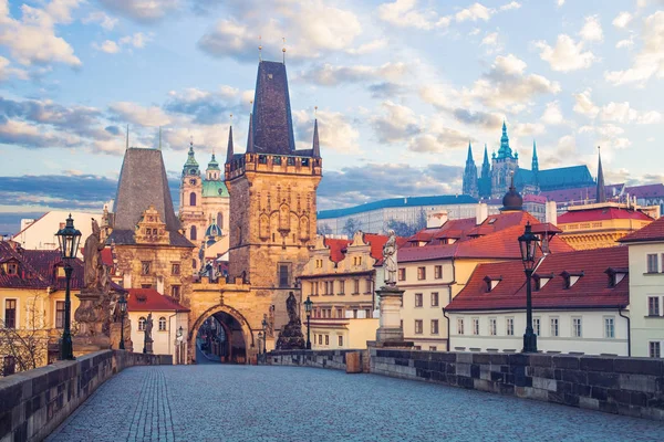 Prague Charles Bridge Tower Side Mala Strana Prague Czech Republic — Stock Photo, Image