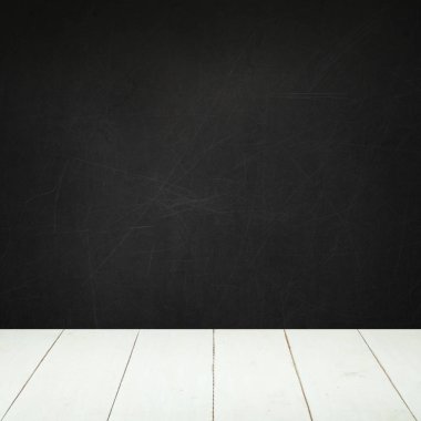 Boş arka plan Reklam Pazarlama ve ürün yerleştirme için tahta duvar ve Beyaz ahşap zemin ile