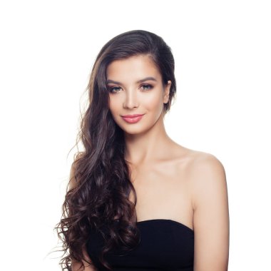 Beyaz arka planda izole çekici kadın. Güzel model 