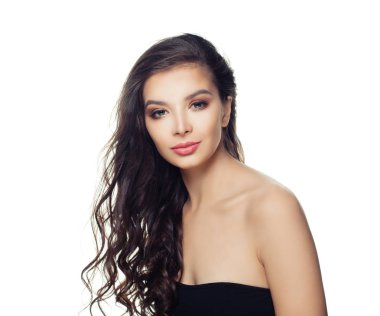 Sevimli esmer model kadın izole. Tatlı kız