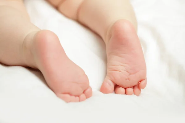 Feet of newborn baby on white background — Stock Photo, Image