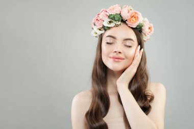 Sağlıklı cilt ile güzel model kadın Spa Güzellik Portresi
