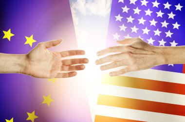 İki el arka plana doğru birbirine doğru esneme. 