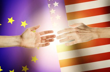 İki el arka plana doğru birbirine doğru esneme. 