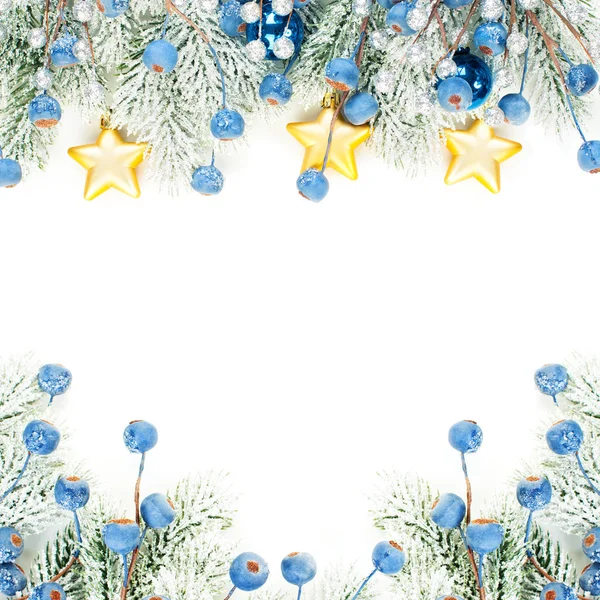 Kleurrijke kerst frame achtergrond grens samenstelling geïsoleerd — Stockfoto