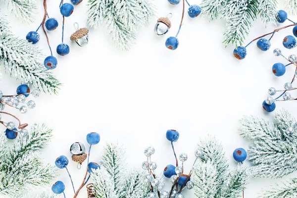 圣诞组合与冬青浆果,雪花 — 图库照片