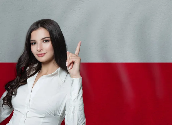 Mujer Con Pulgar Hacia Arriba Educación Concepto Empresarial —  Fotos de Stock