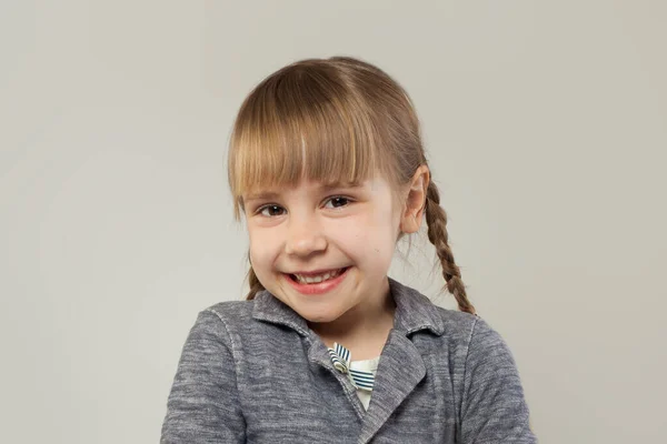 Cute Child Girl Smiling White Background — Stock Photo, Image