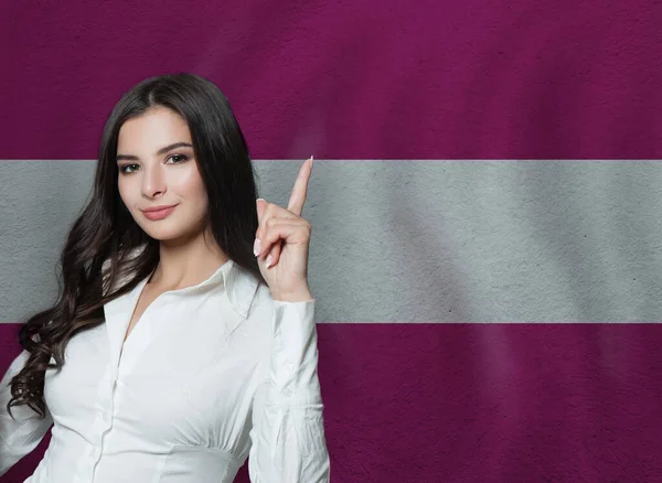 Mujer Con Pulgar Hacia Arriba Educación Concepto Empresarial —  Fotos de Stock