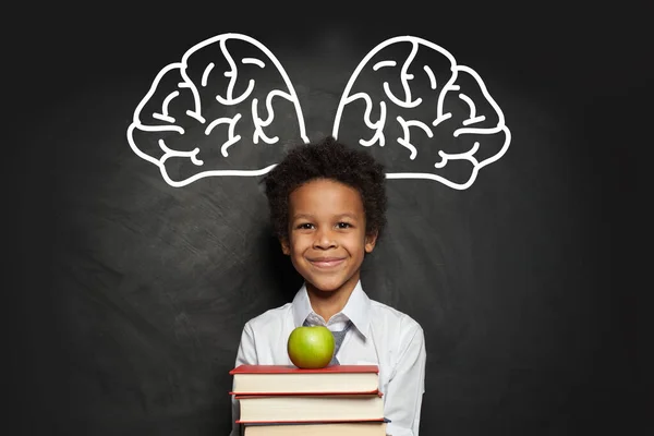Sebevědomý Černý Chytrý Student Který Drží Knihy Návrat Školy — Stock fotografie