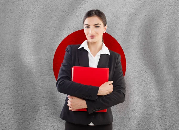 Banner Japan Flag Travel Learn Japanese Language — Stock Photo, Image