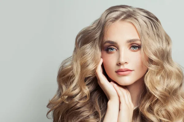 Perfect Blonde Woman Long Healthy Curly Hair Stock Photo by ©MillaFedotova 415275164 Perfect Blonde Woman Long Healthy Curly Hair Stock Photo by ©MillaFedotova 415275164