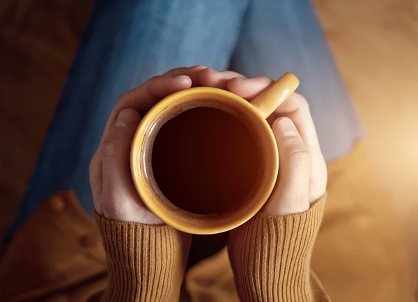 Taza Café Manos Humanas — Foto de Stock