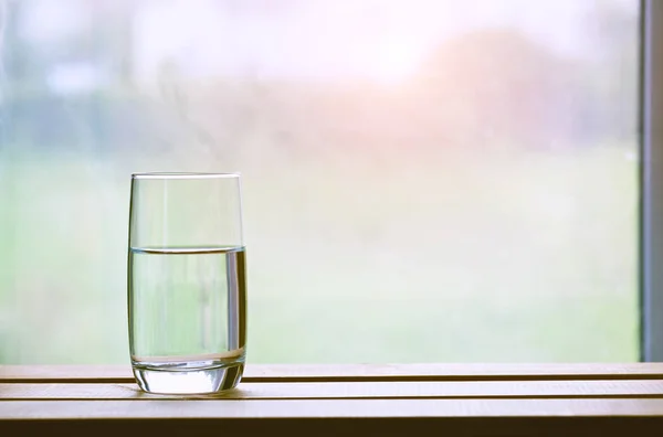 New Day Glass Water Space Text — Stock Photo, Image
