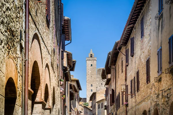 San Gimignano old town street — Stock fotografie