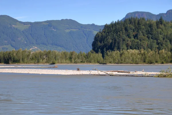 Een Belangrijke Rivier Een Sandbar Bestaat Uit Rots Stenen Fijn — Stockfoto