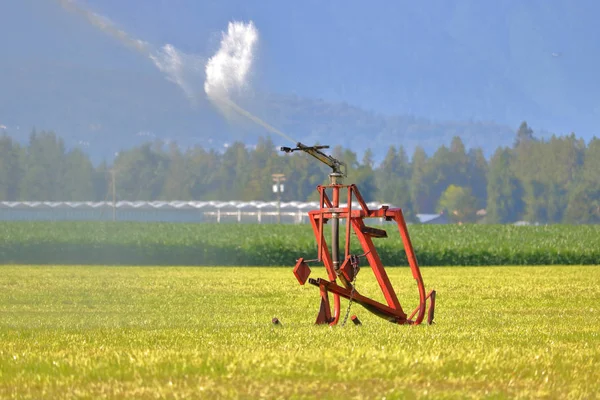 大面积农田灌溉用大功率喷灌软管和喷雾手柄剖面图 — 图库照片