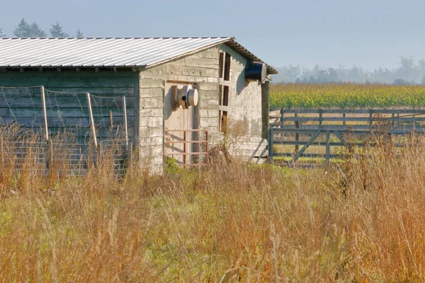 Nonostante Sua Età Vecchio Edificio Agricolo Legno Aggiornato Con Semplice — Foto Stock