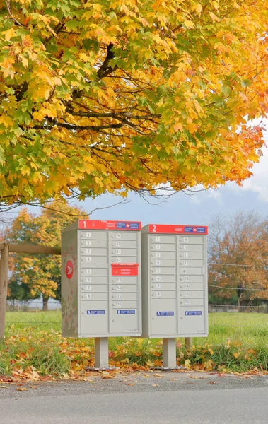 Vertical View Residential Post Boxes Mail Delivered Canadian Street Chilliwack — Stock Photo, Image