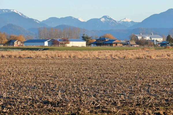 Landscape View Small Rural Township Tucked Away Agricultural Land Rolling — Stock Photo, Image