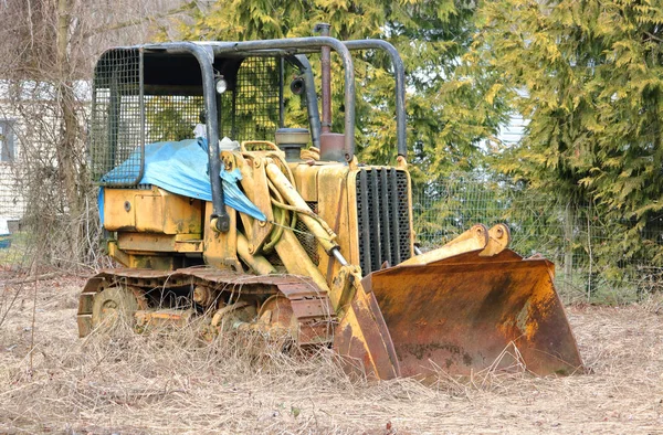 Close Profile View Derelict Crawler Loader Used Construction Landscaping — Stock Photo, Image