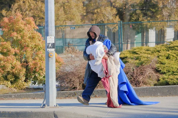 Evsiz Bir Adam Onun Dünyevi Mal Williams Yale Yol Chilliwack — Stok fotoğraf