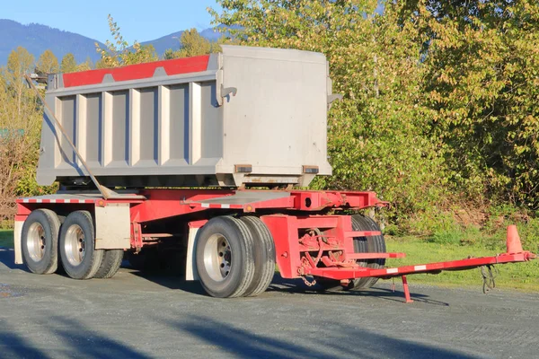 Semi Profile View Dump Truck Trailer Hitch Used Industrial Construction — Stock Photo, Image