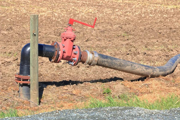 Close Detailed View Handle Hose Used Major Irrigation Purposes Agricultural — Stock Photo, Image