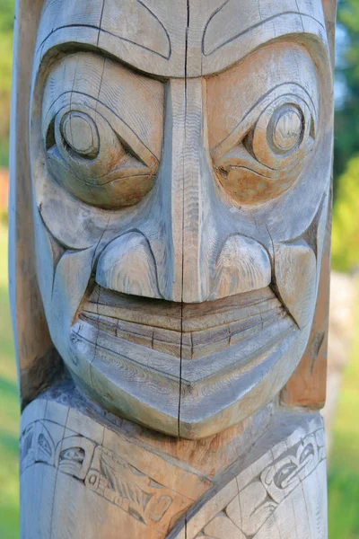 Close View Sto First Nations Carving Seen June 2019 Chilliwack — Stock Photo, Image