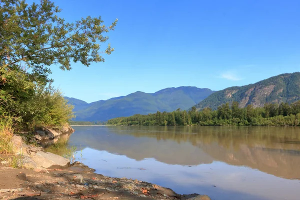 Weite Sicht Auf Einen Der Größten Flüsse Kanadas Die Fraser — Stockfoto