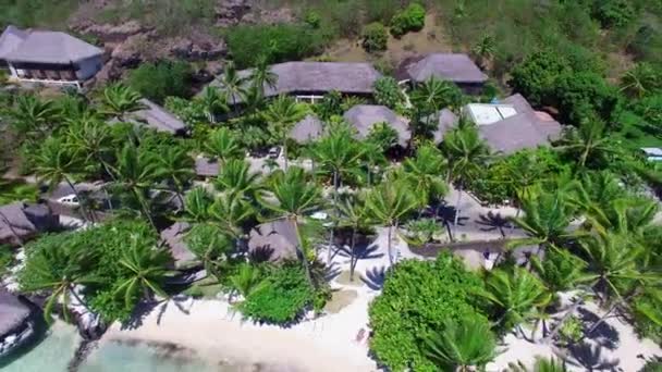 Zoom out of Bora Bora resort — Stock Video