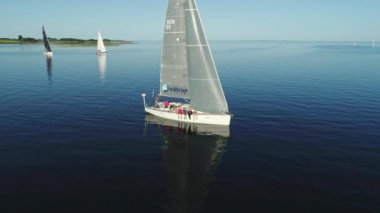 Aarhus, Danimarka - Mayıs 2018: Yelkenli Jutland, Danimarka yolcuları