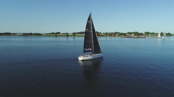 Aarhus Denmark Mungkin 2018 Sailboat Jutland Water Denmark — Stok Video