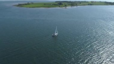 Yelkenli Jutland, Danimarka üzerinden dron görünüm