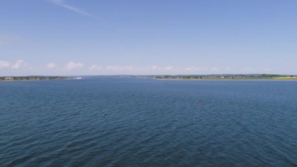 Drone Vista Barco Jutlandia Dinamarca — Vídeo de stock