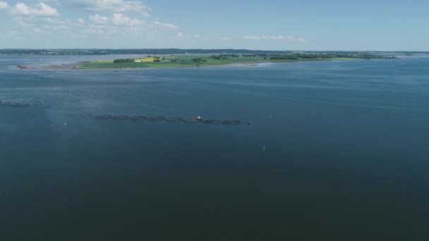 Fiskodlingen nät i Danmark — Stockvideo