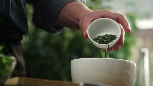 Pouring rosemary — Stock Video