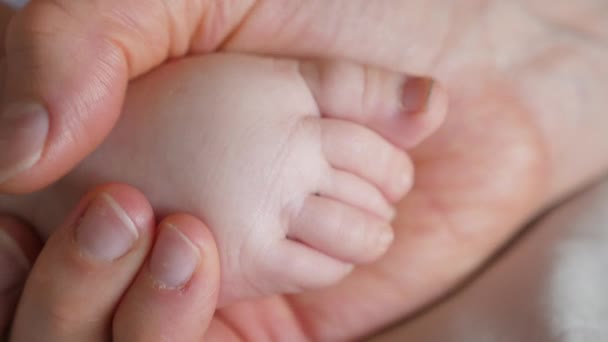 Ayak Yakın Çekim Holding Bebeğin Annesi Nın — Stok video